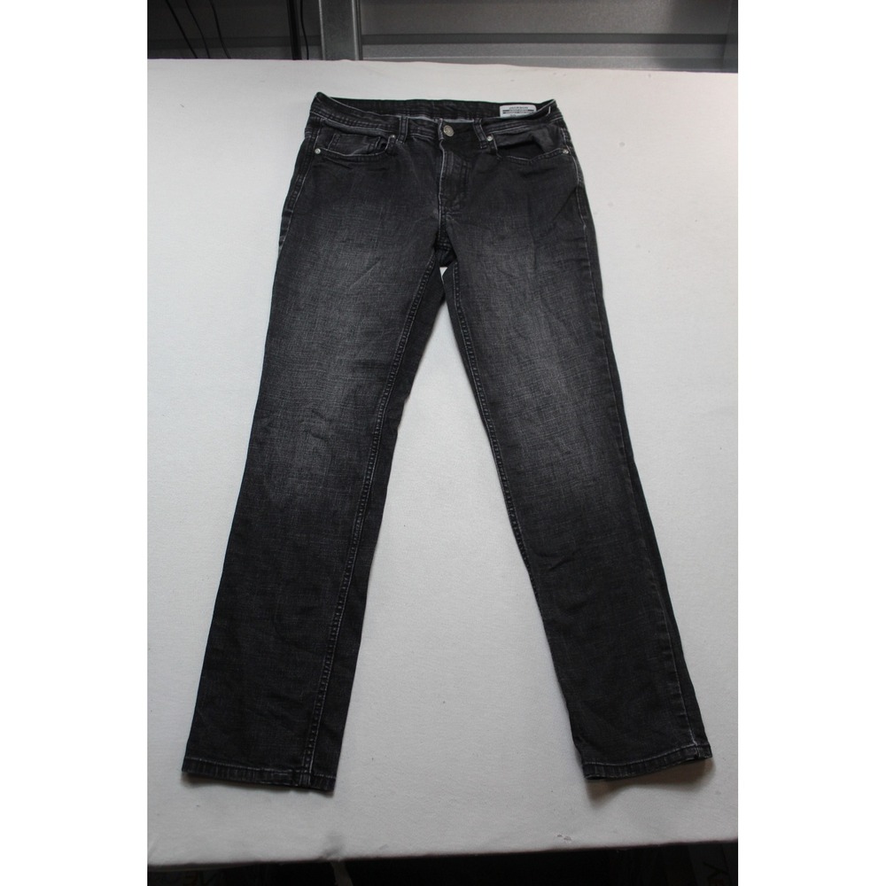 Buffalo Jackson Jeans Women 32x32 Black Excellent Straight Stretch Faded Denim